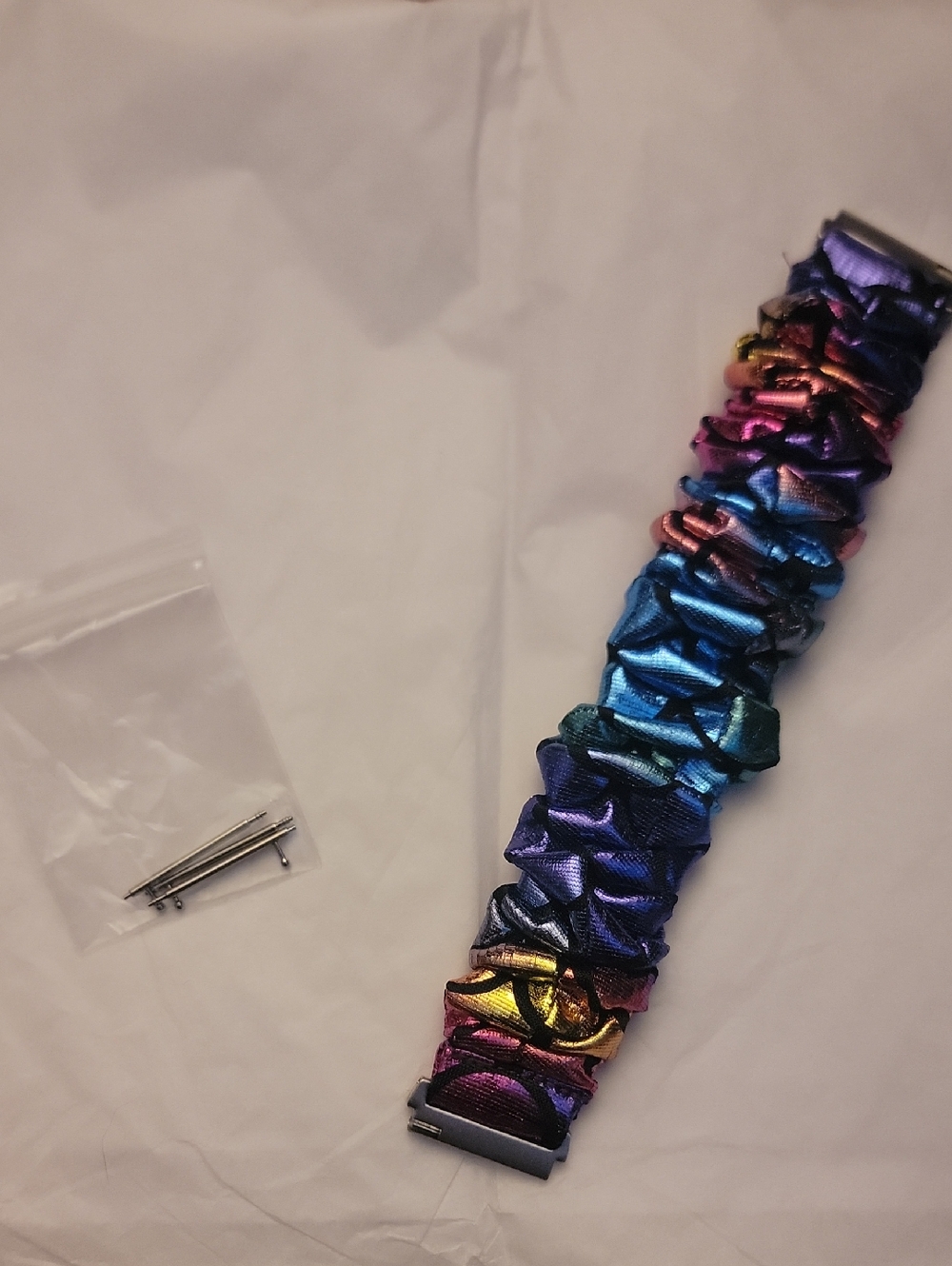 Rainbow Metallic Scrunch Apple Watch Band